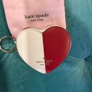 Kate Spade Pink and Red Heart Coin Pouch